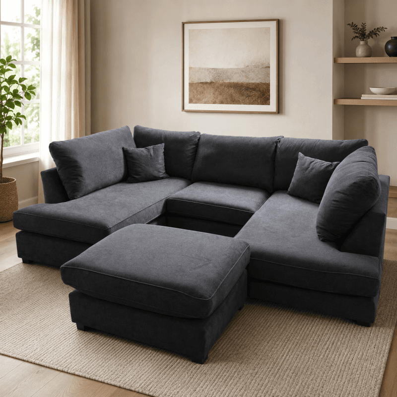 U-Shaped Compact Size Sofa