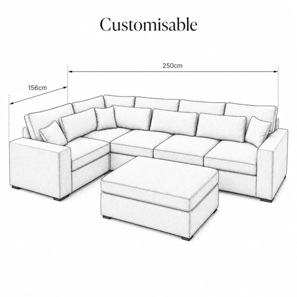 5 Seater Sofa — size guide