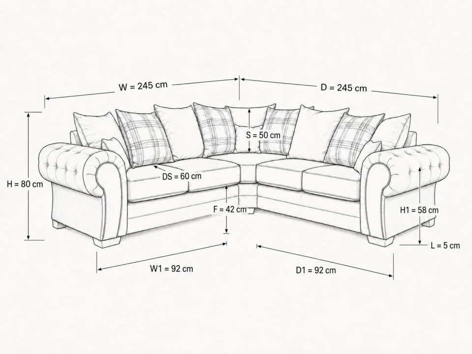 5 Seater Sofa — size guide
